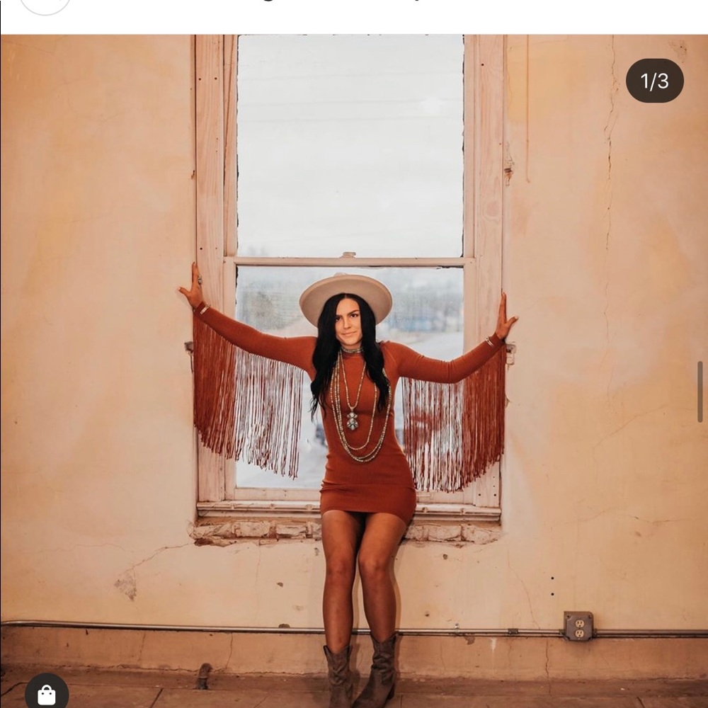 Brand new never worn fringe ribbed dress